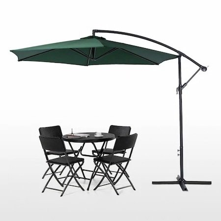 Umbrela de soare suspendata Timeless Tools, diametru 2,7 m, Verde